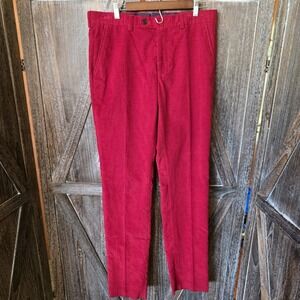 Kent &‎ Curwen Pants Men's Size 34 Red Corduroy Trousers Dress Briggs 36 Inseam